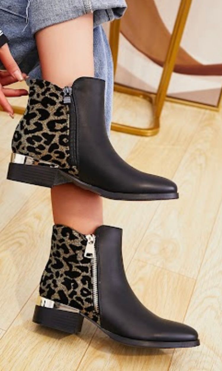 Boots leopard guld