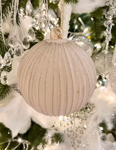 Julkula ribbad ljusrosa glitter