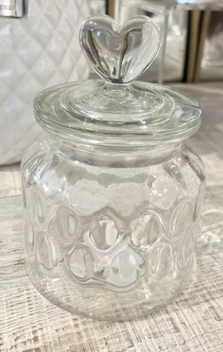 Glasburk med hjärtlock