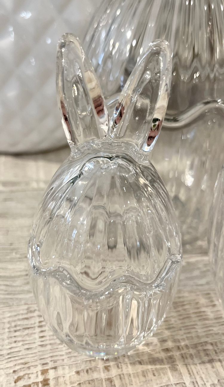Glasskål Rabbit ribbad insidan mini