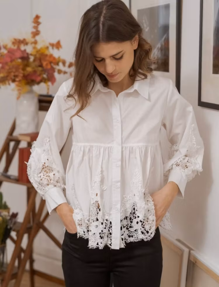 Lace shirt white