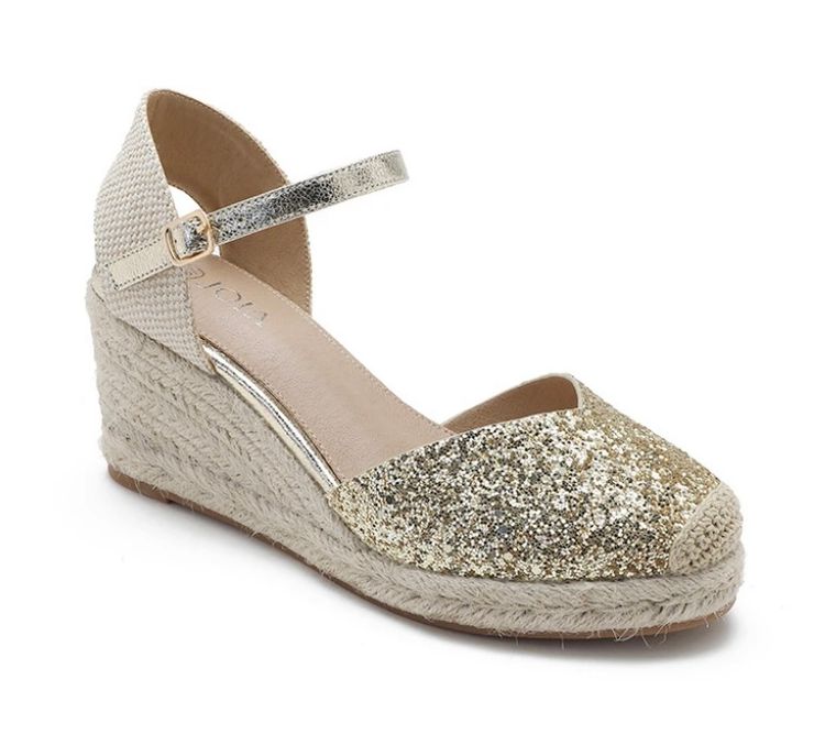 Espadrillos med guldglitter