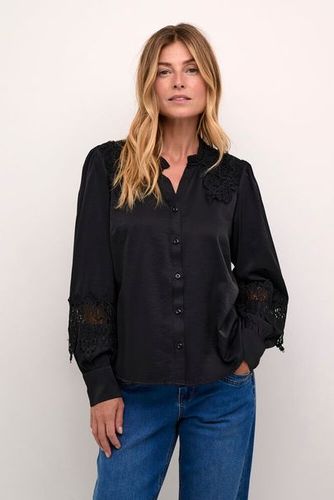 Cream Luna Lace shirt pitch black