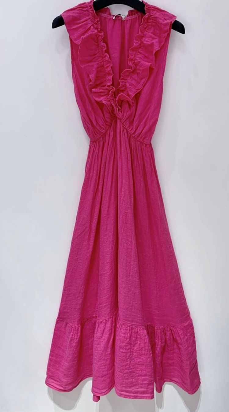 Linneklänning Zara cerise