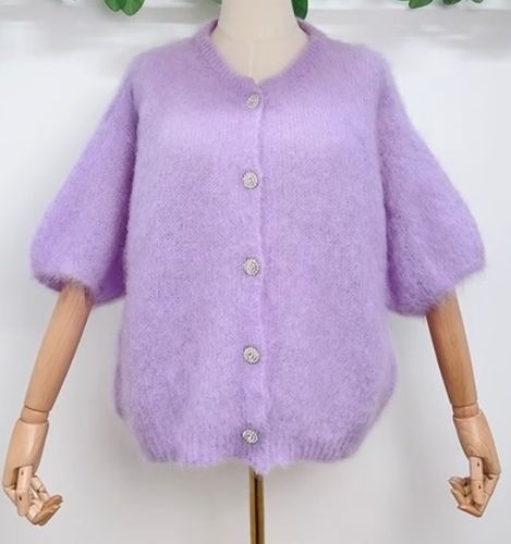 Kid mohair tröja lila