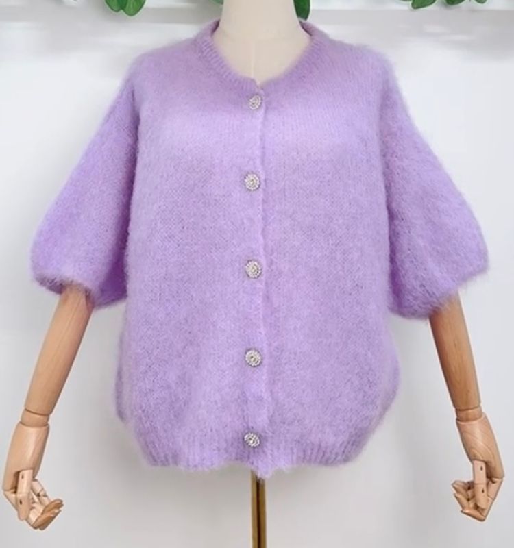 Kid mohair tröja lila