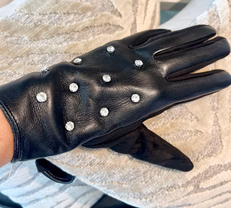 Handskar strass svart