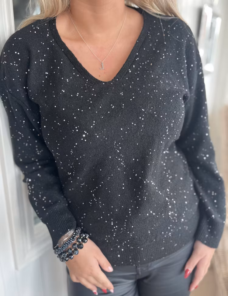 Glittertröja svart
