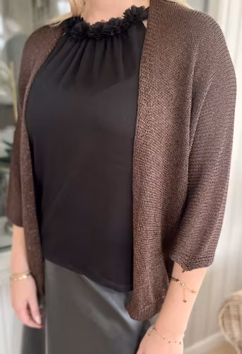 Cardigan brun glitter