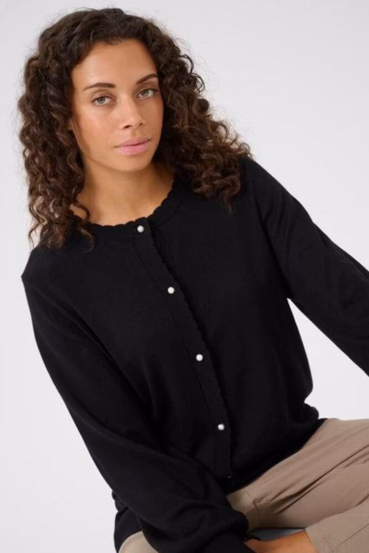 Culture Annemarie scallop cardigan black
