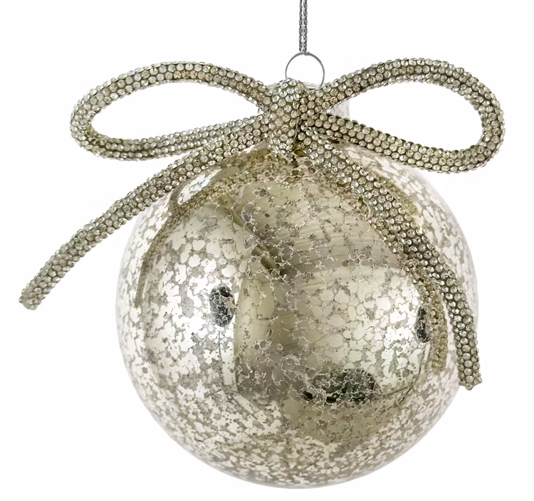 Julkula fattigmanssilver med strass-rosett