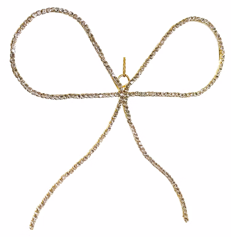 Rosett guld med strass stor