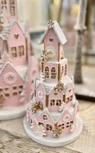 Pepparkakshus rosa mindre