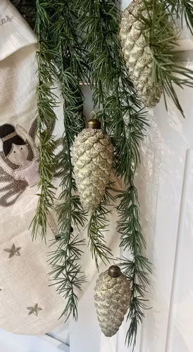 Julkula kotte grön med glasglitter