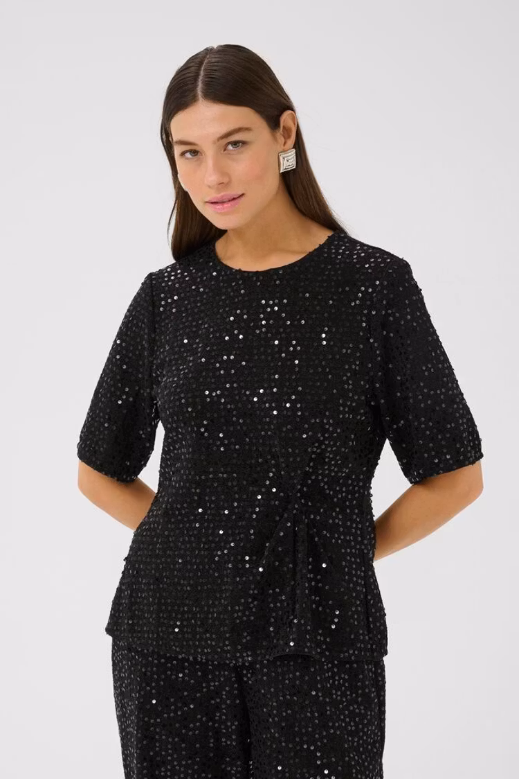 Culture Tamera Sequin blouse black