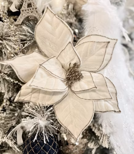 Poinsettia sammet offwhite