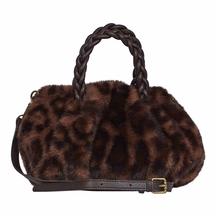 Fuskpälsväska leopard