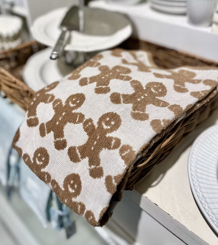 Handduk pepparkaksgubbar