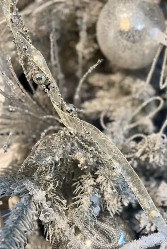 Girlang med pärlor och organza ljus guld