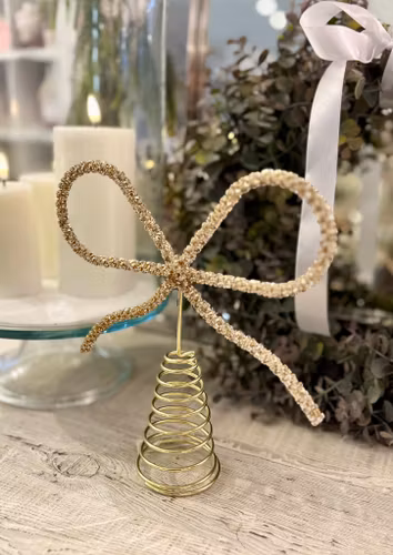 Toppstjärna rosett strass guld