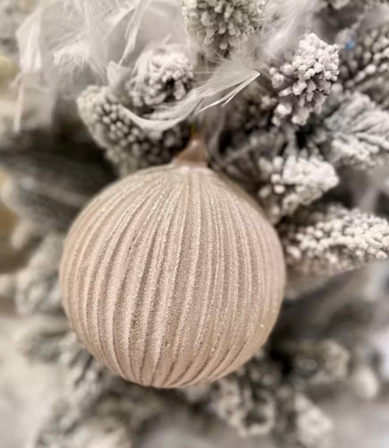 Julkula ribbad ljusrosa glitter