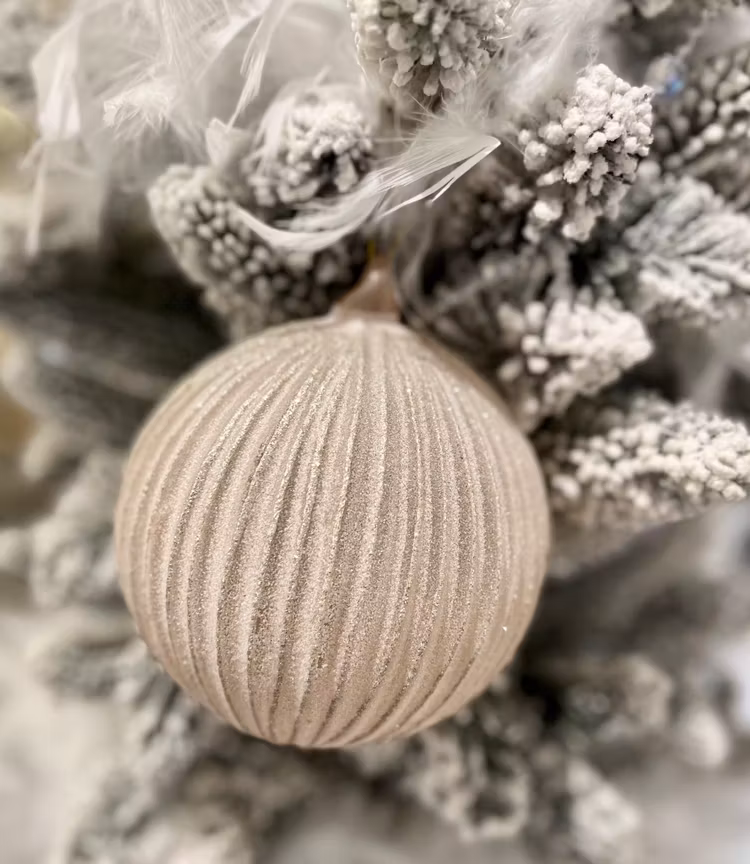 Julkula ribbad ljusrosa glitter