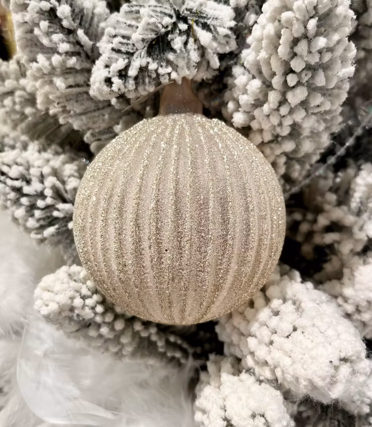 Julkula ribbad ljusrosa glitter mindre