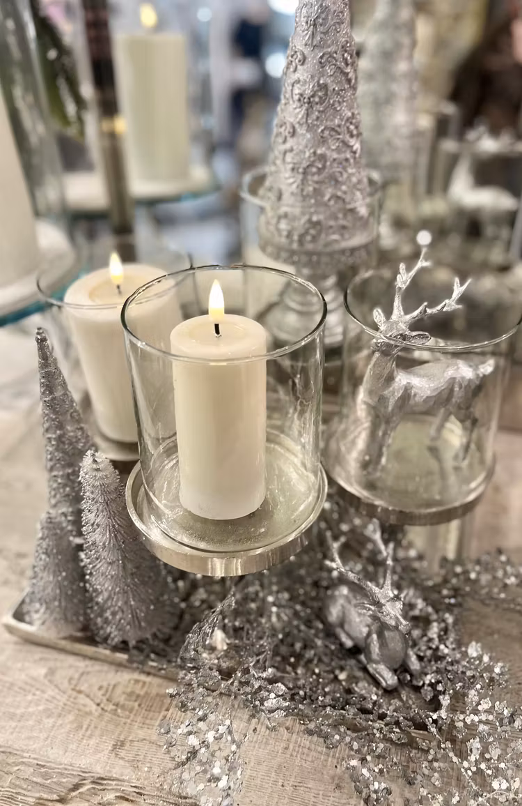 Ljusstake 4 lyktor råaluminium