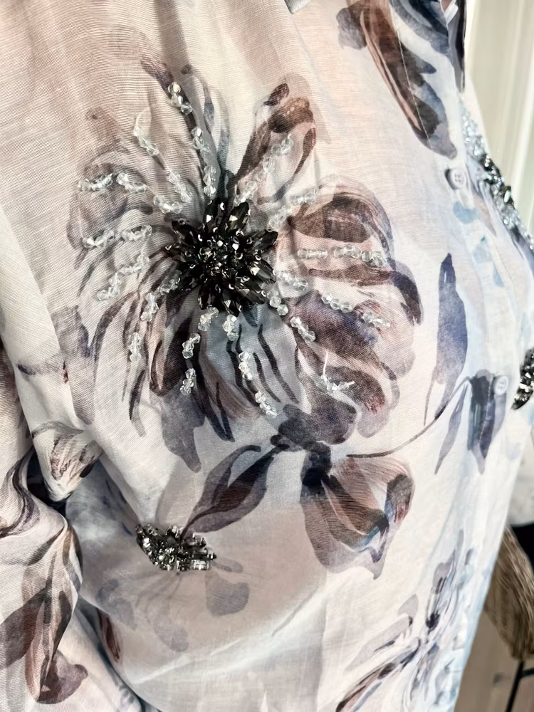 Silkesskjorta Yasmina blå