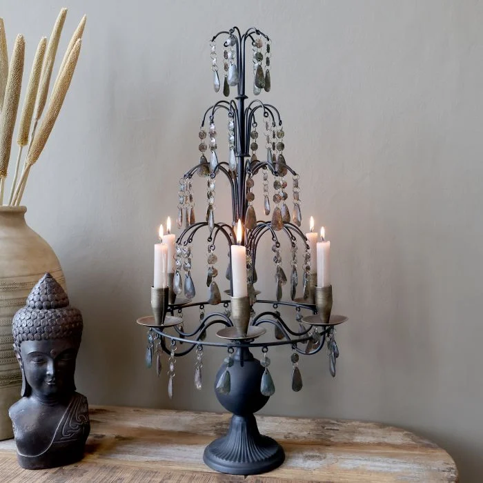 Fransk ljusstake med prismor