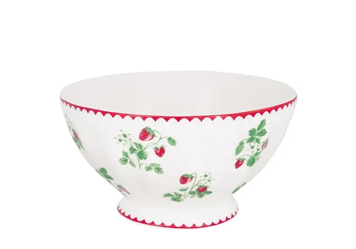 Greengate french bowl xlarge Berry white