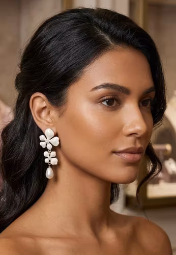 Örhänge white flower