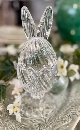 Glasskål Rabbit swirl på fot