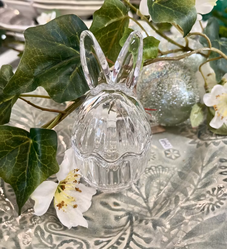 Glasskål Rabbit ribbad liten