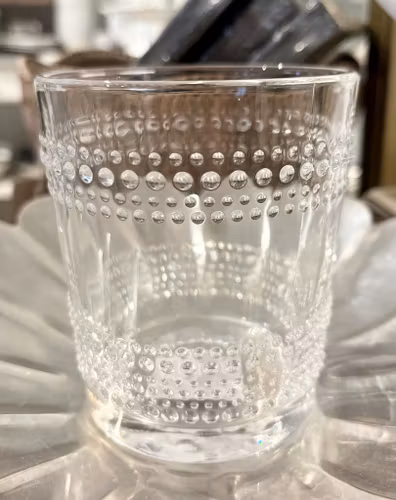 Vattenglas med prickar