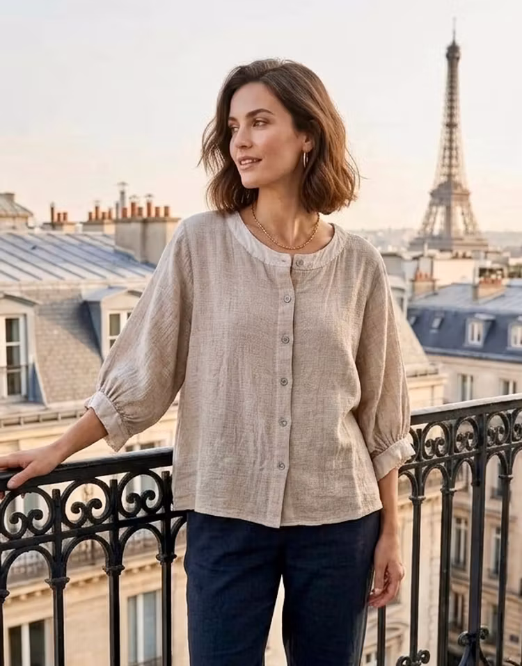 Linneblus Isla beige