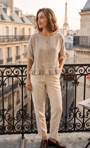 Linneblus Volang beige