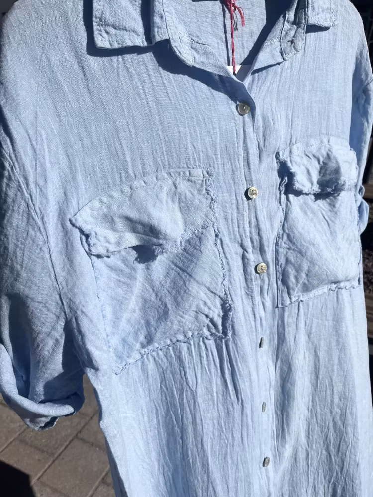 Linneklänning ljusblå