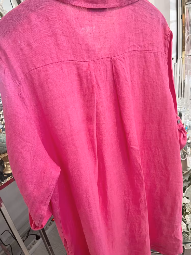 Linneklänning cerise