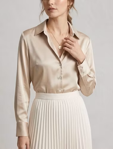 Satinblus beige