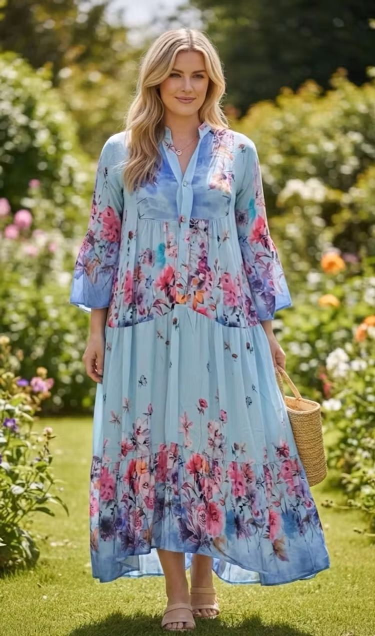Klänning Zassi wildflower blue