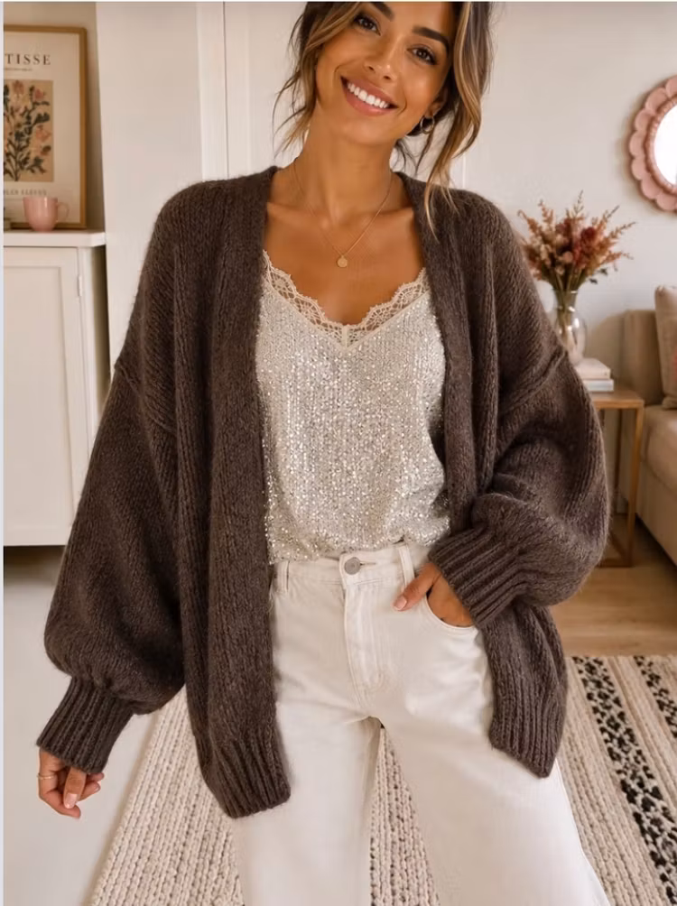 Cardigan brun