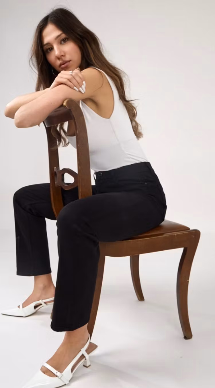 Jeans straight leg Elise svarta