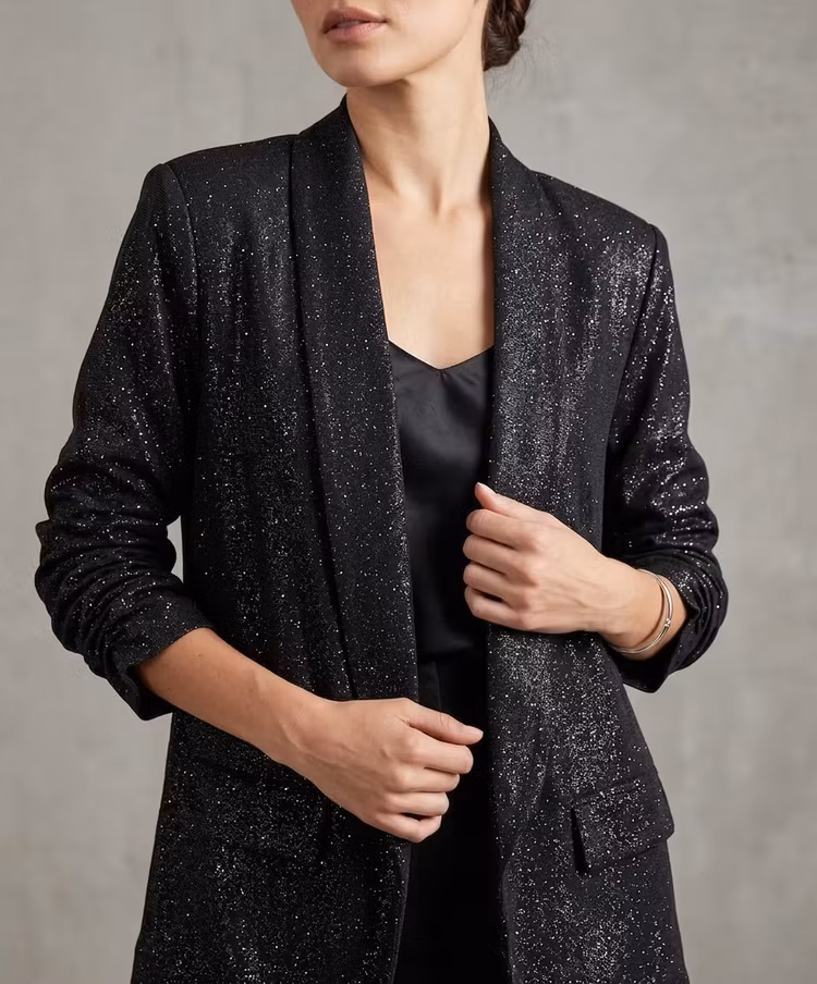 Meyra kavaj svart glitter
