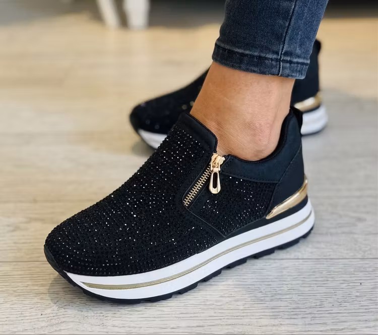 Sneakers svart strass