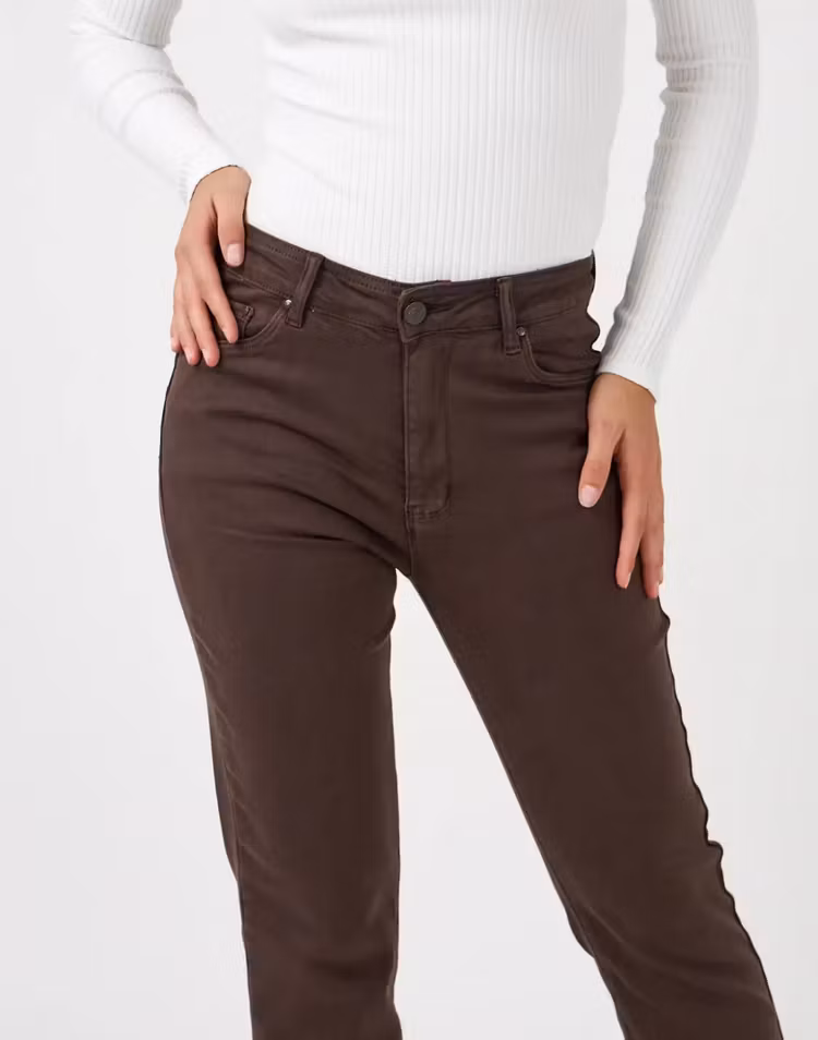 Jeans straight leg Elise bruna