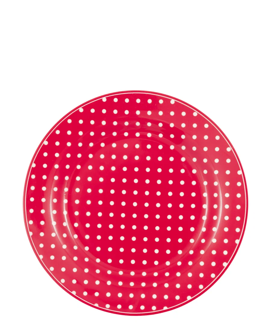 Greengate Plate Dotty red