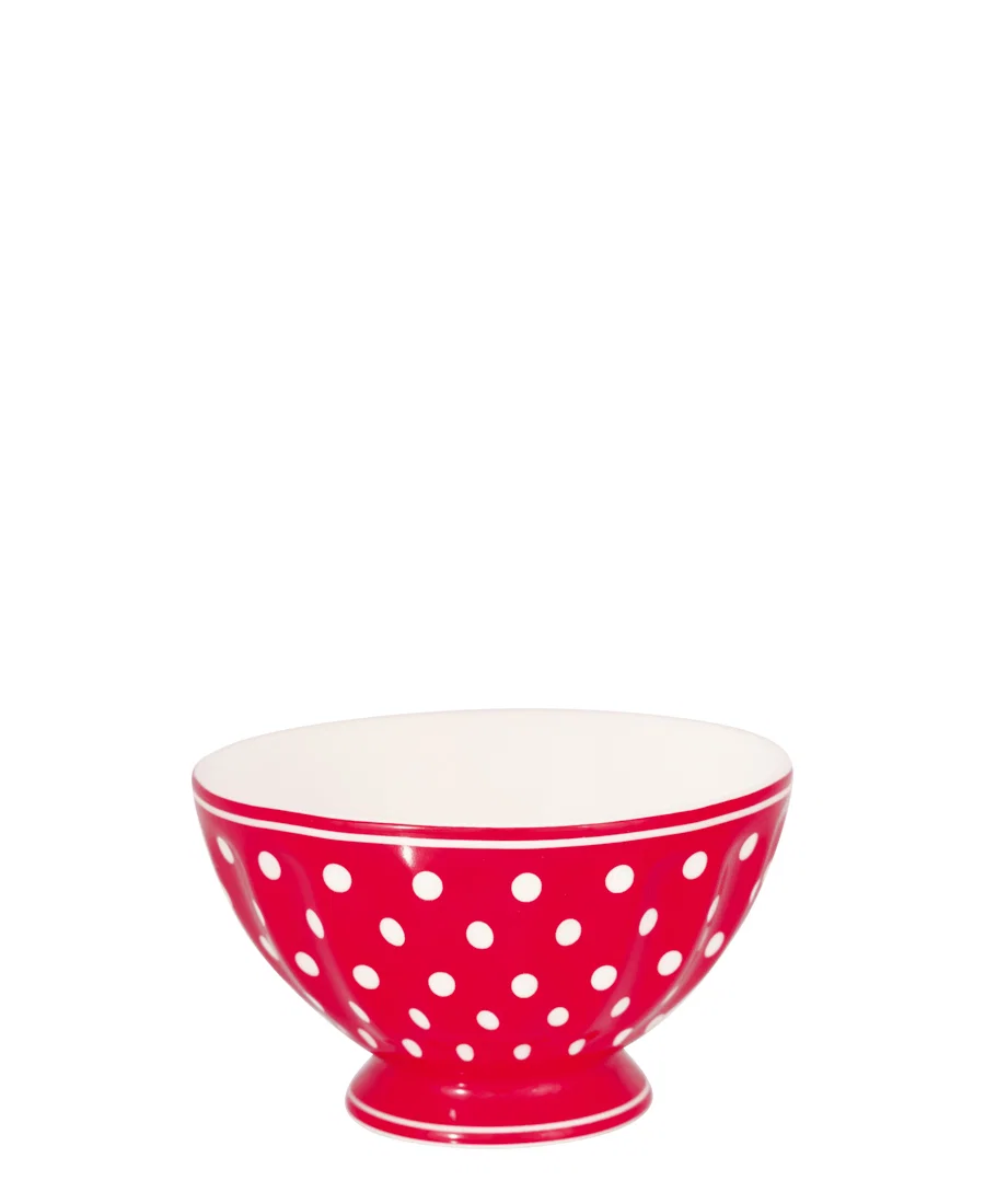 Greengate French bowl medium Dotty red