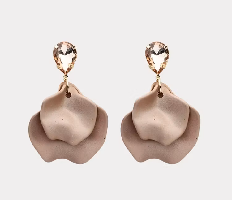 BOW19 Leaf earrings nougat