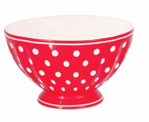 Greengate French bowl medium Dotty red
